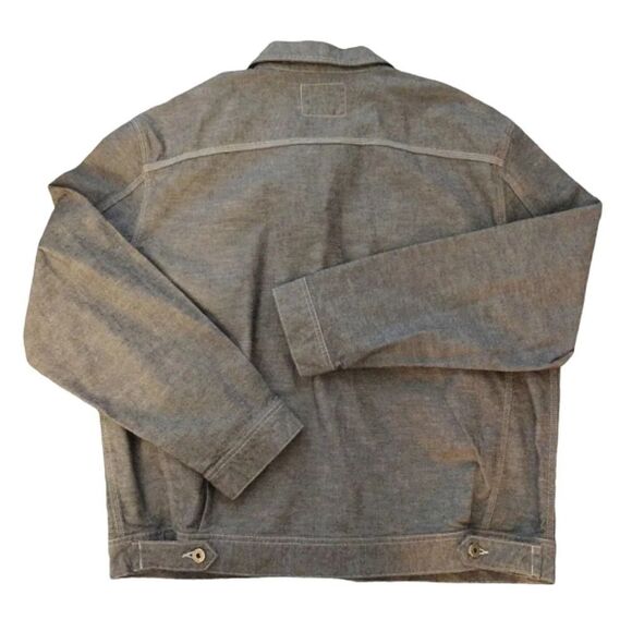 Y2K GUESS Black White 4 Pocket Trucker Denim Jean Jacket Men's Size XXL - Picture 14 of 14